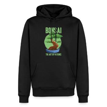 Bonsai Pot I Japanese Miniature Tree - Men’s Premium Organic Hoodie - black - Front - Nico (187cm)