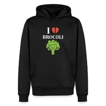 humour brocoli - Sweat à capuche Premium bio Homme - noir - Devant - Nico (187cm)