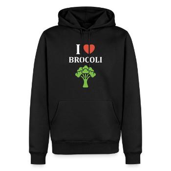 humour brocoli - Sweat à capuche Premium bio Homme - noir - Devant - Nico (187cm)