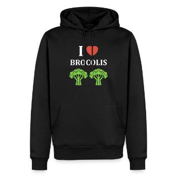 humour brocoli - Sweat à capuche Premium bio Homme - noir - Devant - Nico (187cm)