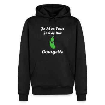 courgette - Sweat à capuche Premium bio Homme - noir - Devant - Nico (187cm)