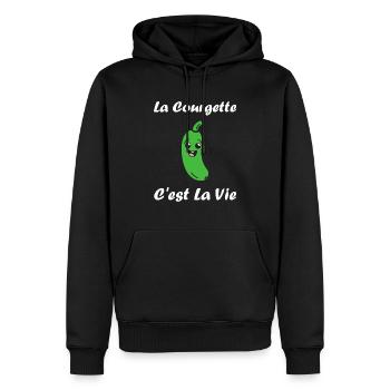 courgette - Sweat à capuche Premium bio Homme - noir - Devant - Nico (187cm)