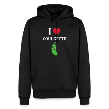 courgette - Sweat à capuche Premium bio Homme - noir - Devant - Nico (187cm)