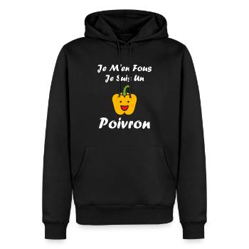 Humour poivron - Sweat à capuche Premium bio Homme - noir - Devant - Nico (187cm)
