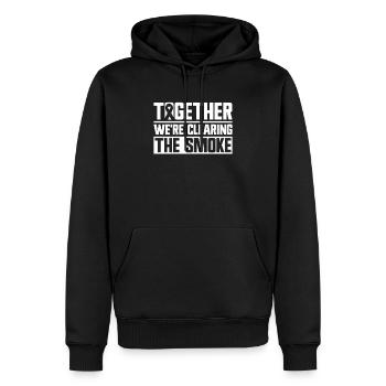 Lungenkrebs-Bewusstseinsmonat Weiße Schleife - Männer Premium Bio Hoodie - Schwarz - Vorne - Nico (187cm)