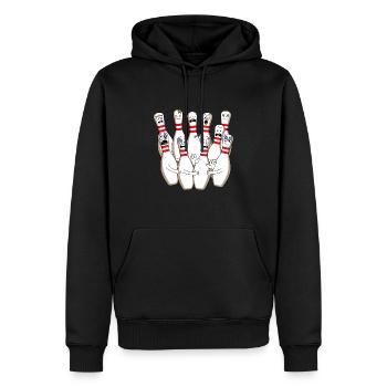 Bowler Sport Hobby Quilles de bowling - Sweat à capuche Premium bio Homme - noir - Devant - Nico (187cm)