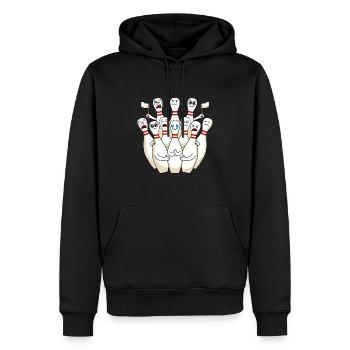 Bowler Sport Hobby Quille de bowling - Sweat à capuche Premium bio Homme - noir - Devant - Nico (187cm)