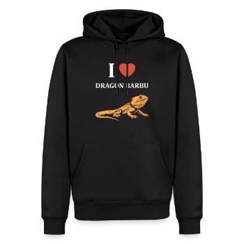 Dragon barbu - Sweat à capuche Premium bio Homme - noir - Devant - Nico (187cm)