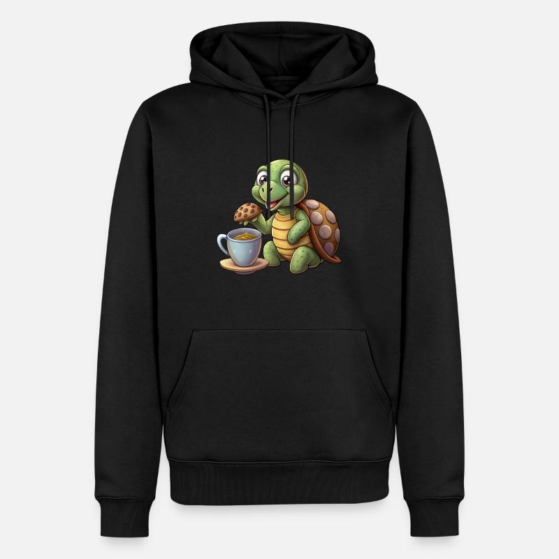 BISCUITS, L’HEURE DU CAFÉ - Sweat à capuche Premium bio Homme - noir