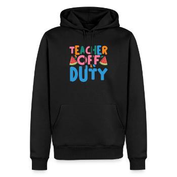 Last Day Of School Summer Break Teacher Off Duty - Männer Premium Bio Hoodie - Schwarz - Vorne - Nico (187cm)