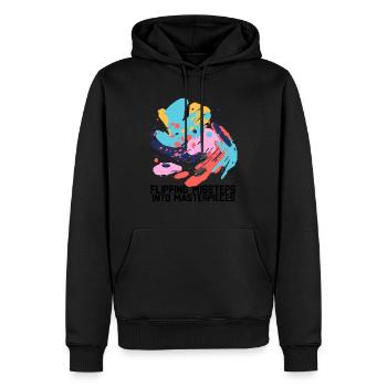 Flipping Missteps Into Masterpieces - Men’s Premium Organic Hoodie - black - Front - Nico (187cm)