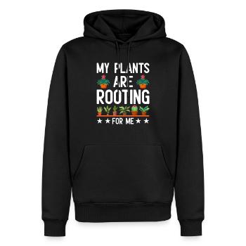 MY PLANTS ARE ROOTING FOR ME - Männer Premium Bio Hoodie - Schwarz - Vorne - Nico (187cm)