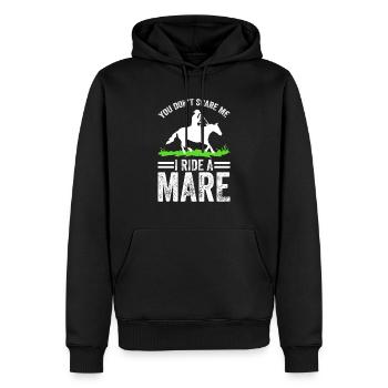 Vous ne me faites pas peur, je monte une jument ! - Sweat à capuche Premium bio Homme - noir - Devant - Nico (187cm)