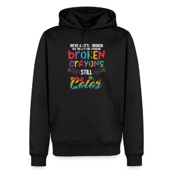 Broken Crayons Still Color Mental Health Awareness - Männer Premium Bio Hoodie - Schwarz - Vorne - Nico (187cm)