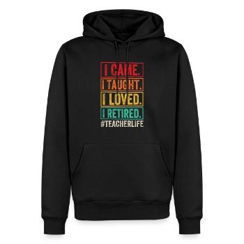 Enseignant à la retraite ! Vacances d’été pour toujours - Sweat à capuche Premium bio Homme - noir - Devant - Nico (187cm)