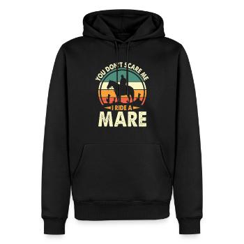Tu ne me fais pas peur, je monte une jument - Sweat à capuche Premium bio Homme - noir - Devant - Nico (187cm)