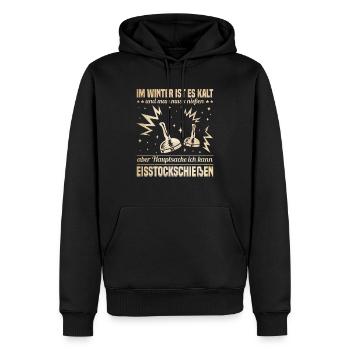 Eisstockschießen Wintersport Stockschießen - Männer Premium Bio Hoodie - Schwarz - Vorne - Nico (187cm)