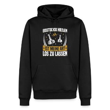 Eisstockschütze Wintersport Eisstockfan - Männer Premium Bio Hoodie - Schwarz - Vorne - Nico (187cm)