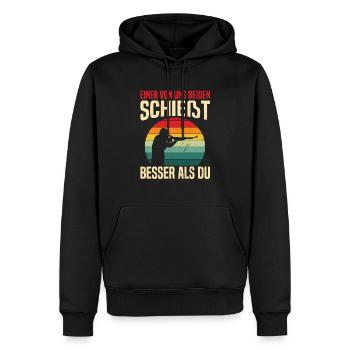 Sport Shooter Goggles Shooting Range for Sport Shooting - Men’s Premium Organic Hoodie - black - Front - Nico (187cm)