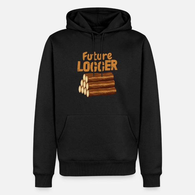Future Logger Logging Lumberjack - Männer Premium Bio Hoodie - Schwarz