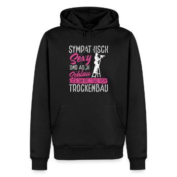 Trockenbau Frau Meister Geselle - Männer Premium Bio Hoodie - Schwarz - Vorne - Nico (187cm)