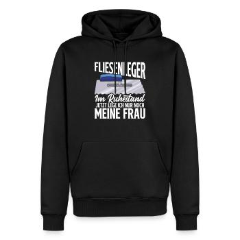 Tile Laying Trainee Silicone Toothed Trowel - Men’s Premium Organic Hoodie - black - Front - Nico (187cm)