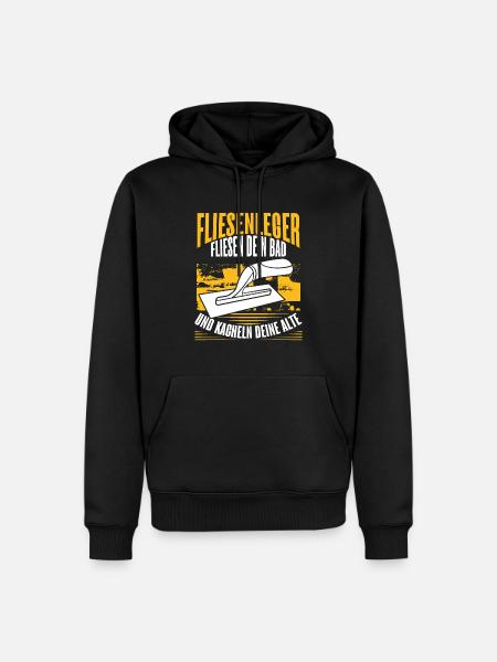Tiler Construction Site Craftsman Journeyman - Men’s Premium Organic Hoodie - black