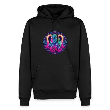 Aquarius Zodiac Sign - Men’s Premium Organic Hoodie - black - Front - Nico (187cm)