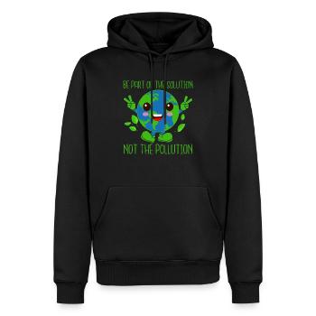 Badestrand & Meer plastikfrei gegen Verschmutzung - Männer Premium Bio Hoodie - Schwarz - Vorne - Nico (187cm)