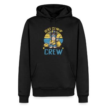 Badestrand & Meer plastikfrei gegen Verschmutzung - Männer Premium Bio Hoodie - Schwarz - Vorne - Nico (187cm)