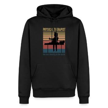 USA Physiotherapeut Rretro Student - Männer Premium Bio Hoodie - Schwarz - Vorne - Nico (187cm)