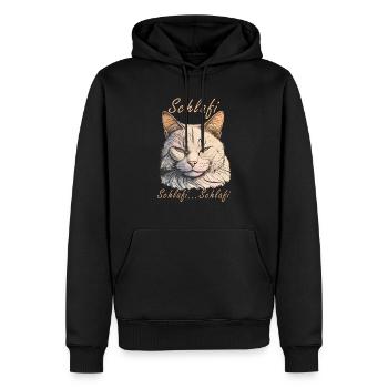 CAT Sleepi... Schlafi - Sweat à capuche Premium bio Homme - noir - Devant - Nico (187cm)