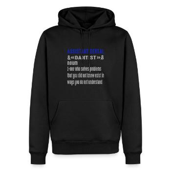 future vintage retro assistant dental surgery - Sweat à capuche Premium bio Homme - noir - Devant - Nico (187cm)
