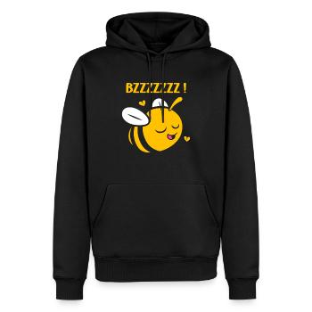 Abeille - Sweat à capuche Premium bio Homme - noir - Devant - Nico (187cm)