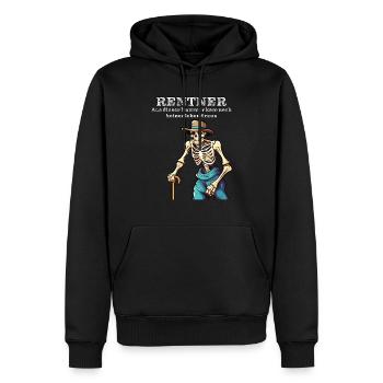 Retraité - Sweat à capuche Premium bio Homme - noir - Devant - Nico (187cm)