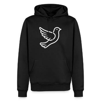 Taube - Männer Premium Bio Hoodie - Schwarz - Vorne - Nico (187cm)