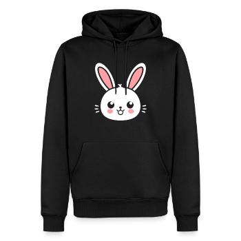 Petit bébé lapin - Sweat à capuche Premium bio Homme - noir - Devant - Nico (187cm)