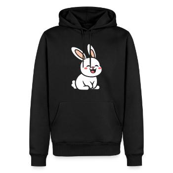 Petit bébé lapin - Sweat à capuche Premium bio Homme - noir - Devant - Nico (187cm)
