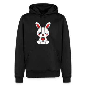 Petit bébé lapin - Sweat à capuche Premium bio Homme - noir - Devant - Nico (187cm)