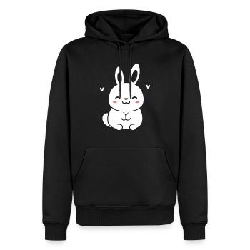 Petit bébé lapin - Sweat à capuche Premium bio Homme - noir - Devant - Nico (187cm)