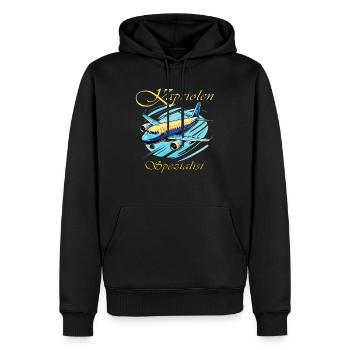 Spécialiste des cabrioles d’avion - Sweat à capuche Premium bio Homme - noir - Devant - Nico (187cm)