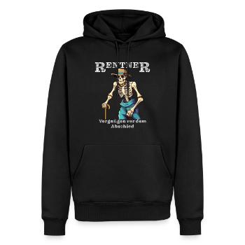 RENTNER Vergnügen vor dem Abschied - Männer Premium Bio Hoodie - Schwarz - Vorne - Nico (187cm)