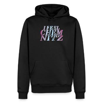 JE ME SENS CHEMNITZ - Sweat à capuche Premium bio Homme - noir - Devant - Nico (187cm)
