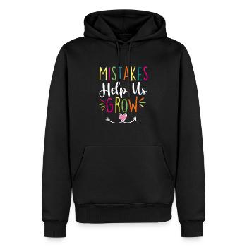 Fehler helfen uns zu wachsen - Lehrer Schüler Schule - Männer Premium Bio Hoodie - Schwarz - Vorne - Nico (187cm)