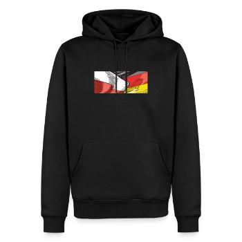 POLOGNE, ALLEMAGNE - Sweat à capuche Premium bio Homme - noir - Devant - Nico (187cm)