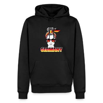 Germany Fan Look Mit Sonnenbrille - Männer Premium Bio Hoodie - Schwarz - Vorne - Nico (187cm)