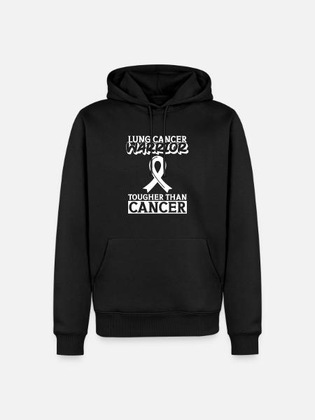 Lungenkrebs-Krieger Lungenkrebs-Bewusstsein - Männer Premium Bio Hoodie - Schwarz