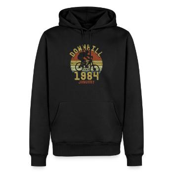 Birthday Downhill Bike Bike January 1984 - Men’s Premium Organic Hoodie - black - Front - Nico (187cm)