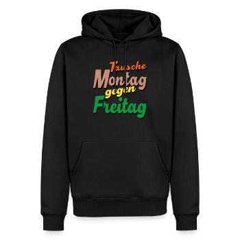 Remplacez le lundi par le vendredi - Sweat à capuche Premium bio Homme - noir - Devant - Nico (187cm)