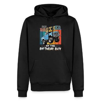 Grand frère du Monster Truck Birthday Boy - Sweat à capuche Premium bio Homme - noir - Devant - Nico (187cm)